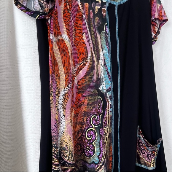 Frank Lyman Handkerchief Hem Multicolored Top Short Sleeve Top size 12 - Picture 5 of 16